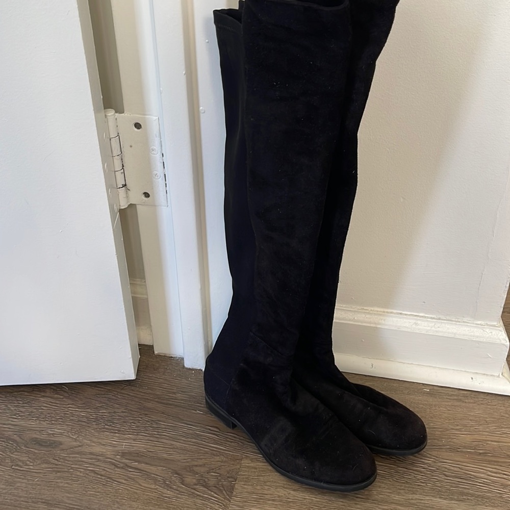 Stuart Weitzman Reserve Over the Knee Suede cowboy Black Boots Sz 6